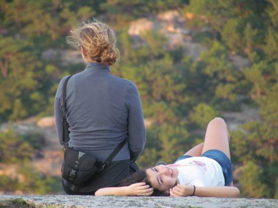 Delicioso fim de tarde no alto da Cadillac Mountain, no Acadia National Park, no Maine - Estados Unidos